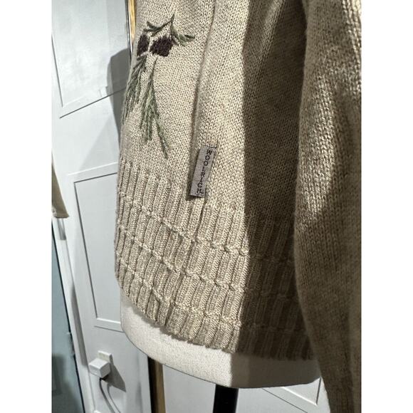 WOOLRICH Pine Pinecone Tree Wool Blend Turtleneck Sweater Women's Size Medium - Picture 5 of 9